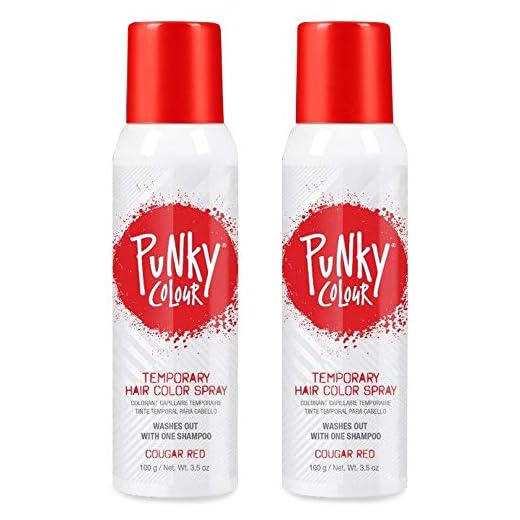 Punky Temporary Hair Color Spray, Cougar Red, Non-Damaging Spray-On Hair Dye Instant Vivid Hair Color, 3.5 oz, 2-Pack