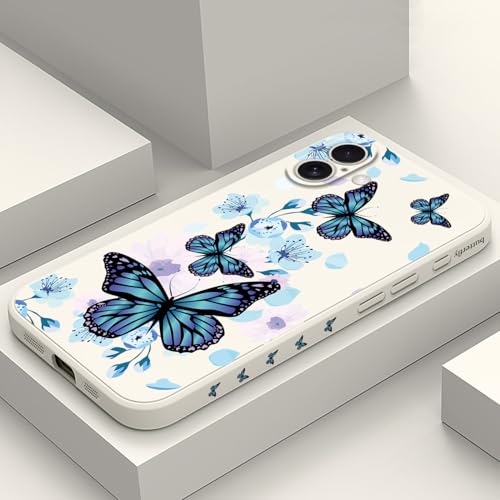 Coque ultra fine iPhone 16 Plus doublée microfibre motif papillon aurore