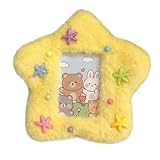Star Plush Kpop Photo card Holder, Photocard Holder Keychain, Keychain Pendant Fits 3.5Inches K-pop Photocards/IDs/Credit Cards, Cute Decoration Gift for Idol ID Card Student Worker Bag Charm