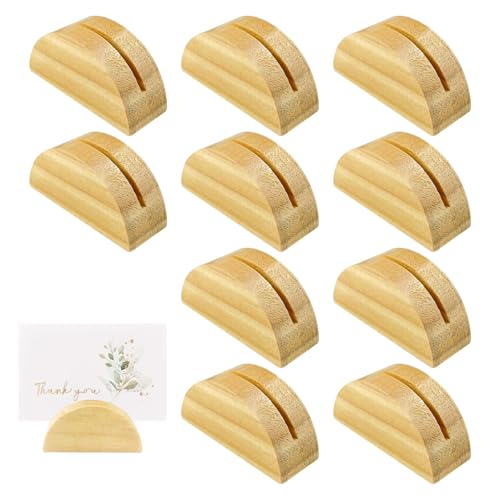 Eophmi Place Card Holders, 12pcs Wooden Table Number Holders, Menu Holder for Tables, Card Stand Wedding Name Seat Name Cards Postcard & Picture(4X2cm)