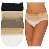Ellen Tracy Women’s Hi Cut Brief Panties Breathable Seamless Underwear 4-Pack Multipack (Regular & Plus Size)