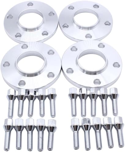 4PCS 12mm & 15mm Spacers 5x120mm Hubcentric Forged Wheels Spacer with 20 Bolts Compatible With 3 Series M3 E30, E36, E46, E90, E91, E92, E93