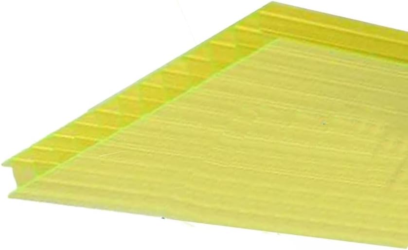 24-Piece Double-Layer Polycarbonate Greenhouse Panels, for DIY, Greenhouses, Sheds and Outdoor Use(Yellow,100X50cm-10mm)