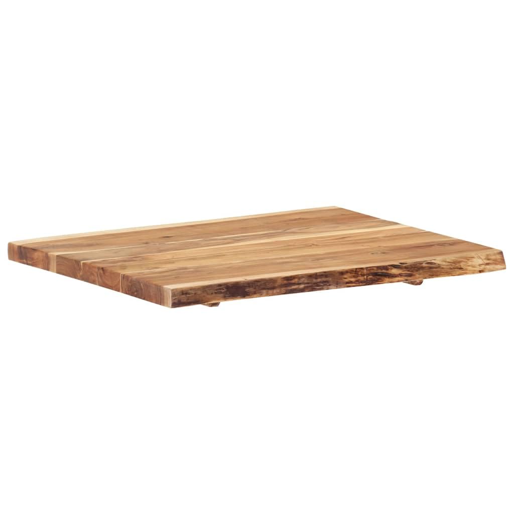 Tablero de madera maciza de acacia, 80 x 50-60 cm, 38 mm de grosor, grano de madera natural, diseño robusto para comedor, cocina, salón, oficina, proyectos de construcción