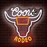 ADS JIE Western Decor Cowboy Neon Sign - 9 Brightness Adjustments Usb Powered, Cow Skull Light, Sign Beer, Bar Club Bull Led Wall Decor