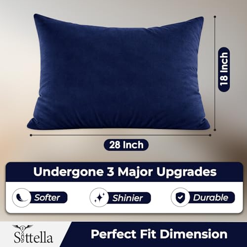 Image of SITTELLA Waterproof Pillow Protector 28x18 Inches 200 GSM with Zipper (Pack of 4) - Soft Cotton Pillow Cover, Dust Mite Proof & Anti-Allergic Pillow Protector Cover (Navyblue)