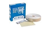 HE-DA Rolladen Reparatur Set MAXI 23 mm, Gurt-Repartur Set, 5 Meter lang, mit Edelstahlstreifen und Gewebeklebestreifen, Reparatur ohne öffnen des Rolladenkastens (beige)
