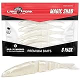 Lake Fork Trophy Lures Live Magic Shad - Pearl - Fishing Lures - Fishing Bait - 3.5in - 6 Count - Swimbait - Soft Plastic Baits - Fishing Gear