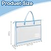 Hedume 3 Pcs A3 Project Bags, Clear Mesh Sewing Bag with Zipper, Handle & Pockets, Clear Mesh Design Art Supply Bag Artwork Storage Organize for Artworks, Charts and Teaching Material Multipurpose #2