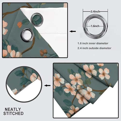 Tenture opaque haut de gamme aux illustrations florales et finition œillets - 6