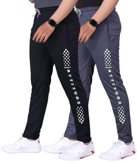 Track Pants for Mens/Joggers for Men/Lower Lycra Blend with 2 Side Zipper Pockets for Gym, Exercise, Morning Walk, Sports Attitude Combo 01-image-5