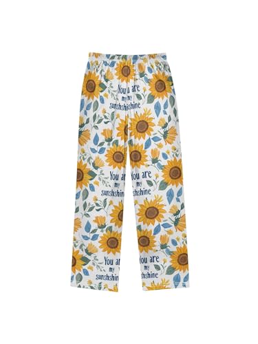 ZZKKO Sunshine Sunflower Leaves Boys Pants for Kids Jogger Pants with Pockets S2
