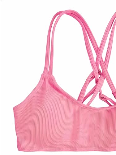 Image of Milumia Girl's 2 Piece Swimsuits Criss Cross Spaghetti Strap Bikini Sets Beachwear Bathing Suit