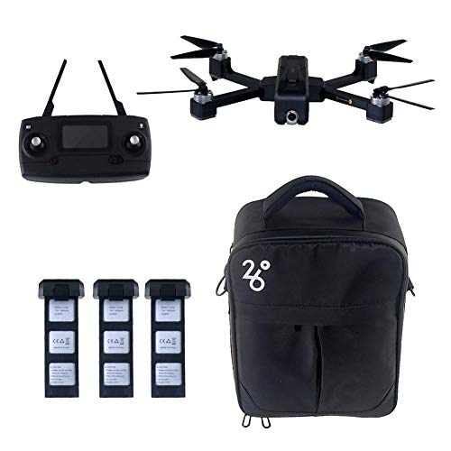 Drone FlyCam Quadcopter UAV con cámara 2K Gimbal de 3 Ejes Tiempo de Vuelo de 30 Minutos, para Principiantes Negro A