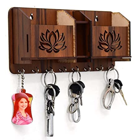 R V Art Gallery Double Kamal Wall Mounted Handicraft Wooden Key Holder ...