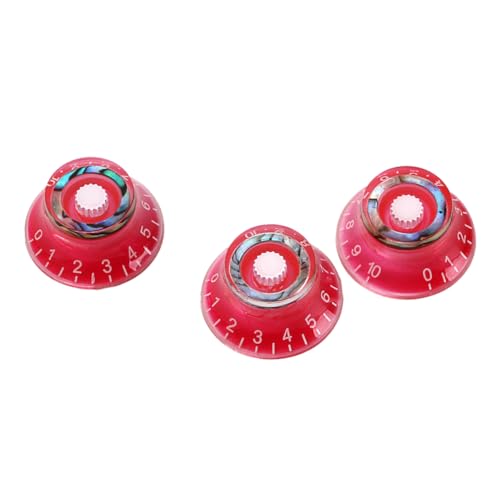 ifundom Stylish Electric Guitar Parts 3pcs Volume Tone Control Knobs Red Shell Gd49 Guitar Knobs