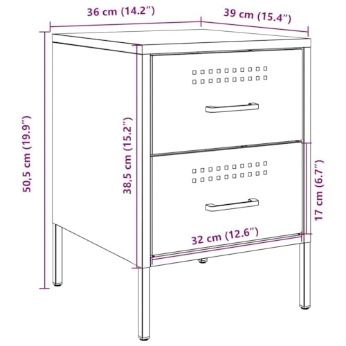 Table de chevet jaune moutarde en acier pour optimiser les petits espaces