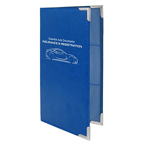 Corner Guard Insurance Card and Registration Document Holders | Premium Wallet with Magnetic Closure (Blue)3