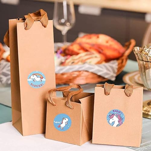 Image of 1000pcs Watercolor Thank You Stickers, Round Thank You Adhesive Sticker for Small Business Wedding Supplies Packing Stickers Gift Wrap (2, Mix Design Unicorn Stickers)