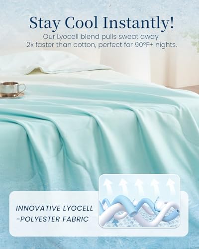 Image of THXSILK Mulberry Silk Throw Blanket, Ombre Gradient Design, 100% Natural Mulberry Silk Filling, Compact for Sofa Couch, Travel & Camping, Machine Washable Decorative Accent Piece(Mint Green, 50 inchx60 inch)