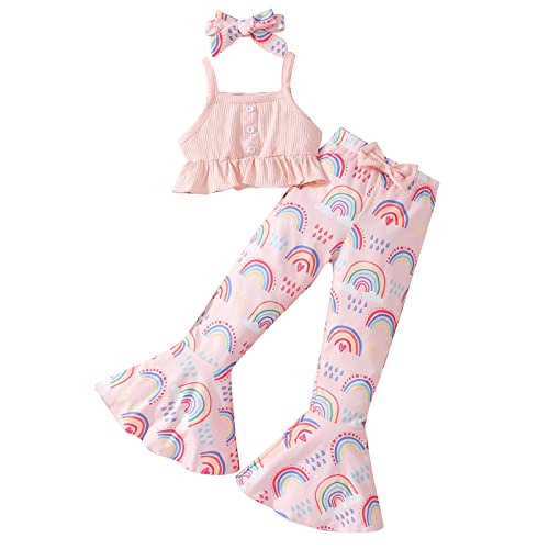 Lykmera Camisetas e calças com estampas de desenhos animados para meninas de verão para crianças 3 p
