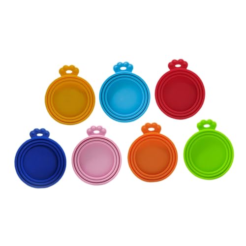 BESPORTBLE Wet Cat Food Can Covers 7 Pack Silicone Pet Can Lids Freshness Seal Easy to Use