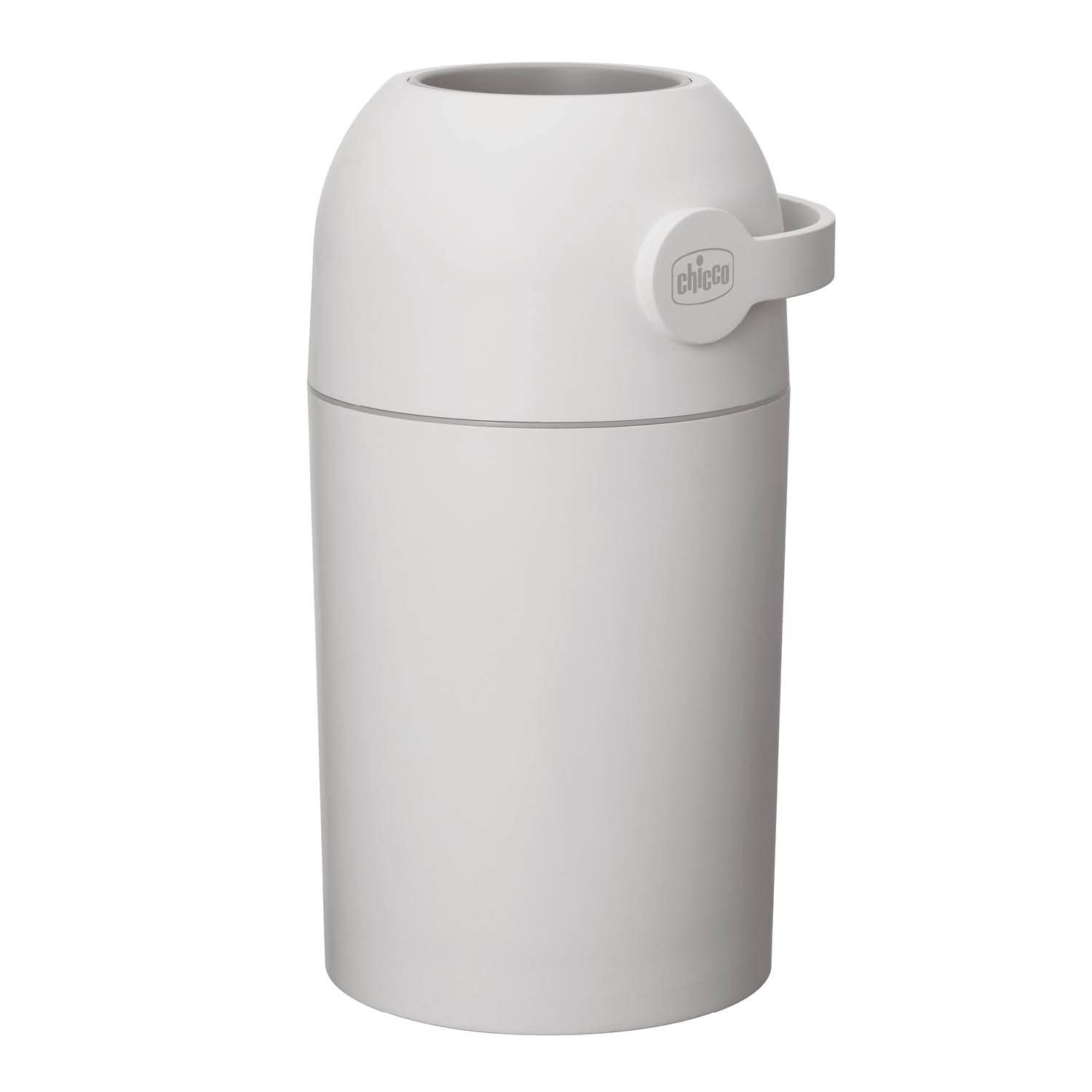 Chicco Mangiapannolini Controlla Odori, Smaltimento Pannolini, Cestino Contenitore Compatto e Salvaspazio, Nessun costo per le Ricariche, Non servono ricariche, si usano i normali Sacchetti, Grigio