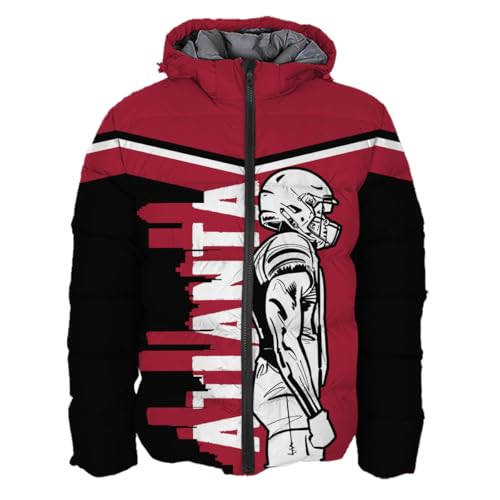 Mens Football American Personalized Puffer Jacket Down Jacket Custom Name Number City Pride for Players Fans Gift S-5XL