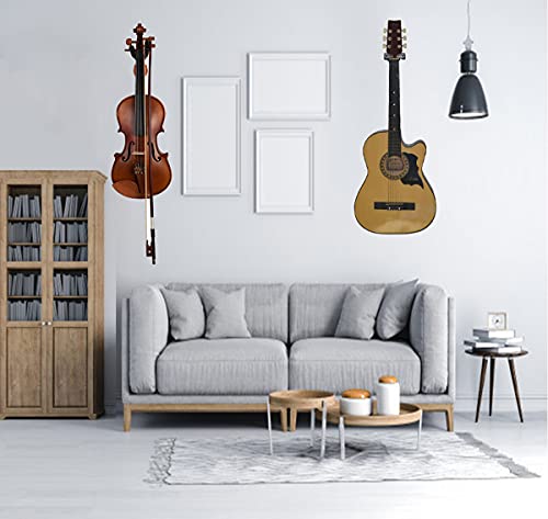 image for KingPoint Wall Mount Violin Hanger Hook, Mahogany Wood Violin Holder S