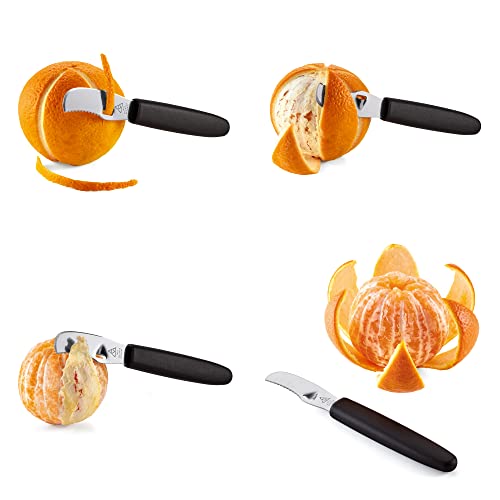Triangle Orange Peeler - Includes Serrated Blade, Smooth Blade & Channel Knife For Peeling & Decorating Citrus Fruits - Ergonomic Handle - Dishwasher Safe - Made In Germany #TOP2