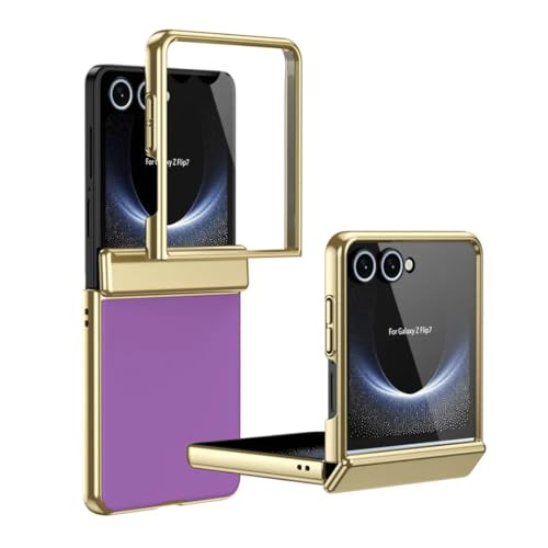 Coque Galaxy Z Flip5 anti-rayures violette protège charnière avec membrane écran