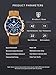 Poedagar Sports Classic Men Quartz Watch Waterproof Chronograph Luminous Date Fashion Man Wristwatch Business Leather Men's Watches Clock (Silver Blue)