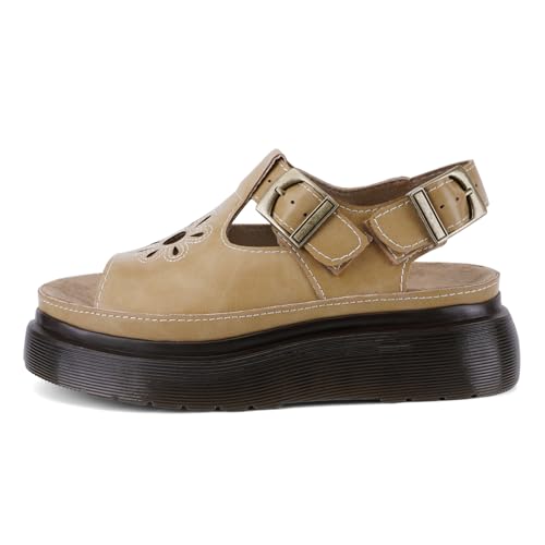 Image of Platform Sandals for Women Chunky Ankle Buckle Casual Open Toe Comfortable Flower Decoration Fisherman Sandals