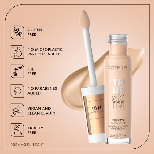 CATRICE True Skin High Cover Concealer 002 Neutral Ivory – Hohe Deckkraft & Feuchtigkeit – Natürliches, mattes Finish ohne Maskeneffekt – Makeup Vegan & Wasserfest – 4,5 ml
