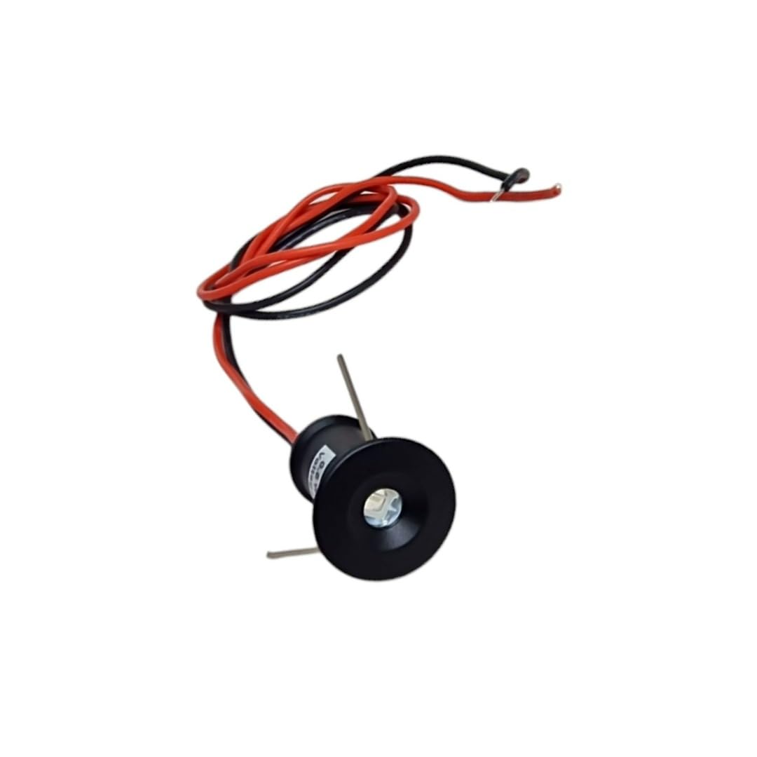 MARVIX 6 x LED 12V Mini Spot Lichter Schwarz 0,5W IP65 Wasserdicht Blaulicht für Wohnwagen, Wohnmobil, Boot Downlights Beleuchtung