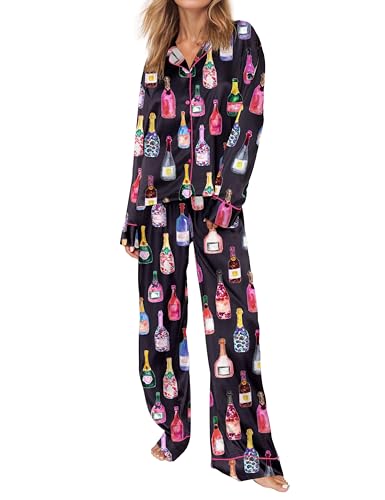 SHESHOW Pajamas for Women Set Funny Graphic Long Sleeve Pjs