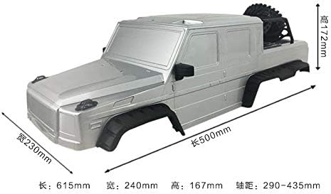 Hockus Accessories 1/10 Scale 4X4 to 6x6 Rock Cralwer Body Shell with Decals for Cross D90 scx10 RC8WD Frame Chassis Distance 313mm