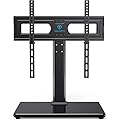 PERLESMITH Universal TV Stand Table Top TV Base for 32 to 65 inch LCD LED OLED 4K Flat Screen TVs-Height Adjustable TV Mount Stand with Tempered Glass Base,VESA 400x400mm,Holds up to 88lbs,PSTVS15
