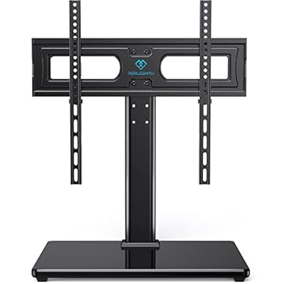 PERLESMITH Universal TV Stand Table Top TV Base for 32 to 65 inch LCD LED OLED 4K Flat Screen TVs-Height Adjustable TV Mount Stand with Tempered Glass Base,VESA 400x400mm,Holds up to 88lbs,PSTVS15