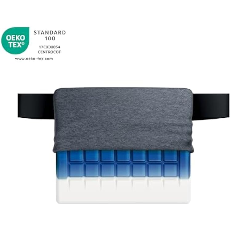 Technogel Lumbar Support Cushion for Car & Office Chair Orthopedic Cooling Gel Back Support Pillow for Sciatica & Lower Back Pain Relief Ergonomic Lumbar Pillow for Travel & Long Sitting Hours