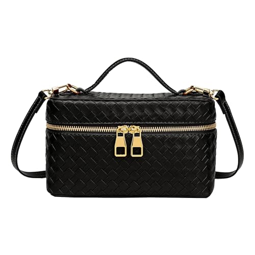 Image of Trendy Shoulder Bags for Women Mini L19 Square Box Satchel Bag Cute PU Leather Crossbody Purse with Adjustable Strap