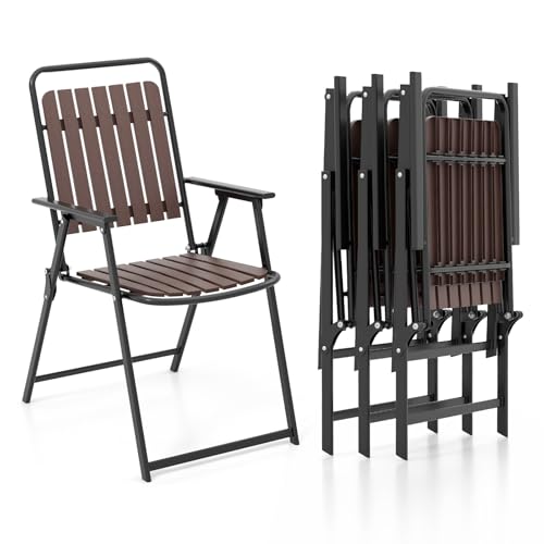 HAPPYGRILL Folding Patio Chairs Set of 4