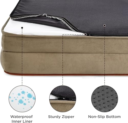 Image of Cutepups Orthopedic Dog Bed Comfortable Dog Mattress for Sleeping, Washable pet Bed for Dogs (Hazel, M)