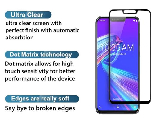 Image of HD Tempered Glass Screen Protector Compatible For Asus Zenfone Max M2 With Edge To Edge Coverage And Easy Installation Kit