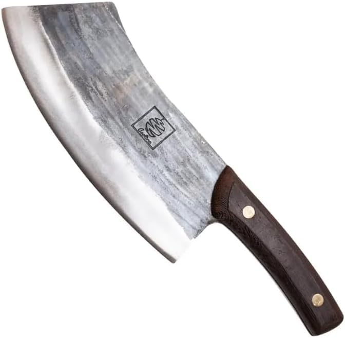 COOLINA Knife Set – Chef, Tungsten & Lixy Knives Bundle – 3-Piece Hand-Forged Carbon Steel Kitchen & BBQ Knives with Wooden Handles – Full Tang Butcher, Cleaver & Cooking Knife Set - Image 3