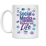 Social Media Strategist Coffee Mug - Social Media Strategist Life Design - 11 oz White Ceramic - Modern Digital Aesthetic