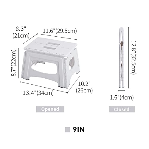 Taburete plegable de 9 pulgadas SHIMOYAMA para camping y hogar blanco 4