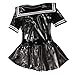 BlaySaney Women's PVC Leather Catsuit Short Sleeves Sailor Suit Dress Suit Cosplay Costume