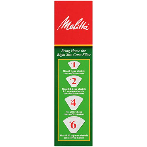 Melitta #4 Cone Coffee Filters, White, 100 Count (Pack Of 12) #TOP1
