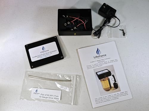 LifeForce Devices COMBO-2 Basic Silver Generator Package – Home & Off-Grid Solution Kit – Makes 32oz in 16 Minutes – Dual Power with Pure Silver Wires (Gauge-10)